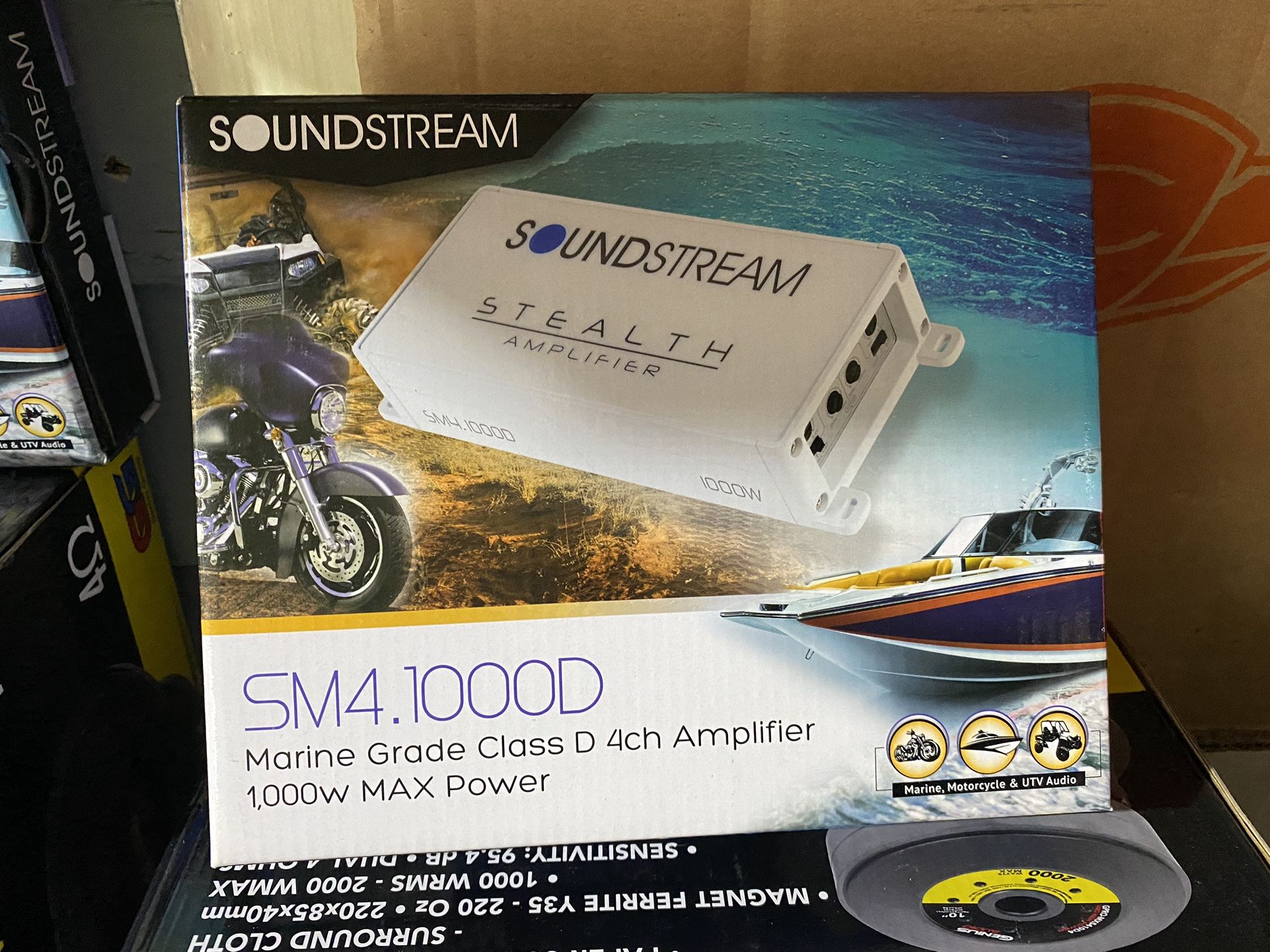 New Soundstream 4-Channel 1000w Car/Truck / UTV/Motorcycle/Marine Amplifier  
