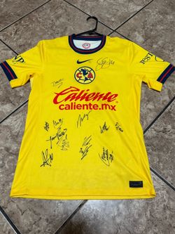 authentic club america signed jersey – multiple player signatures + proof