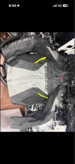 Dainese racing 4 black grey leather jacket
