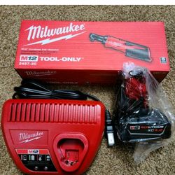 NEW Milwaukee M12 Cordless 3/8" Ratchet, 2457-20 Kit w/ 4.0Ah Battery + Charger, Firm