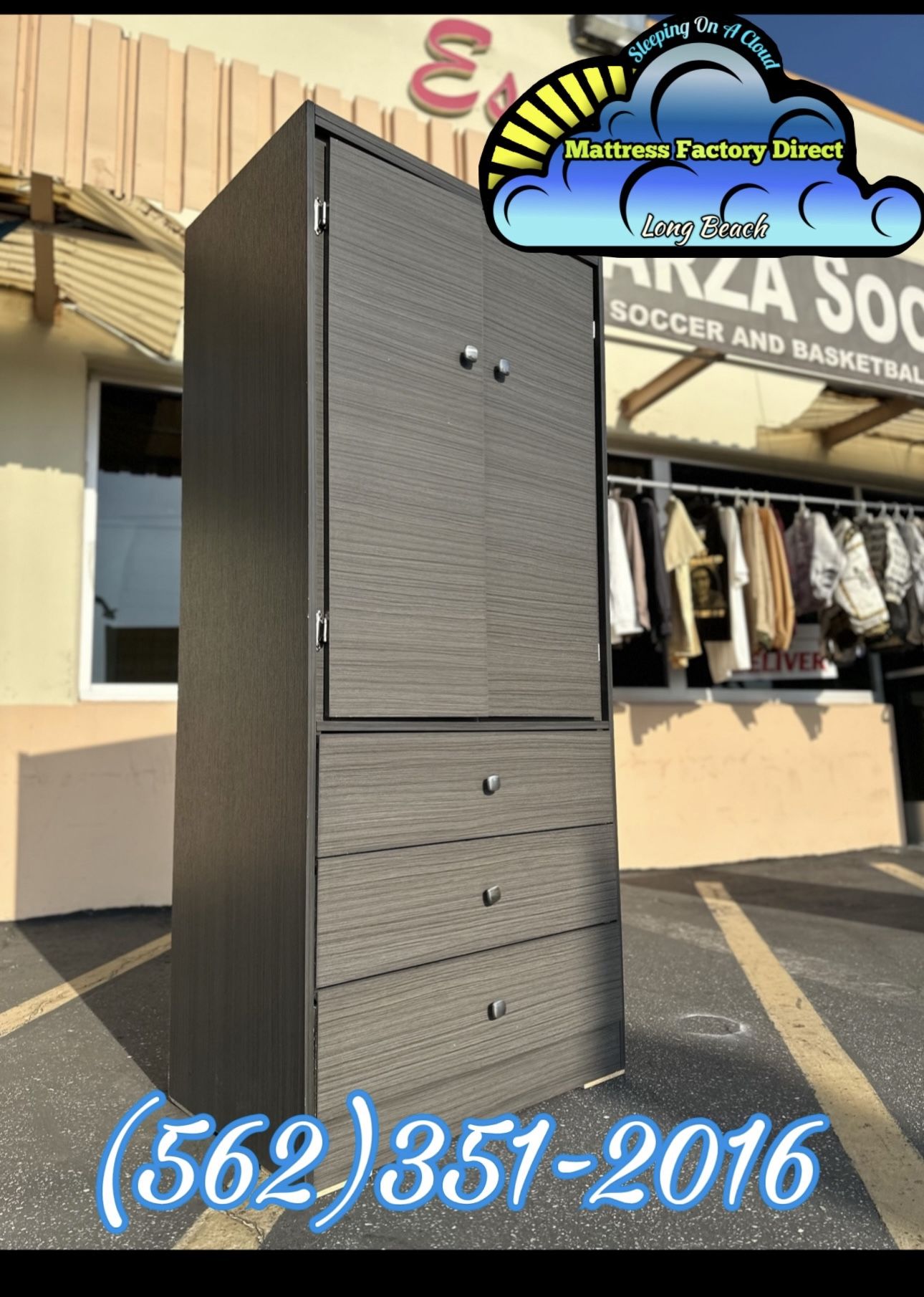 Tall Closet Wardrobe Grey Ropero Alto Nuevo Bonito 