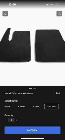 Model X 7 Seater OEM Carpet Interior Mats Front And Rear