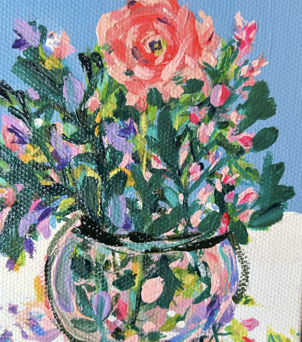 Original Art - Local WA Artist - Flowers/Florals/Vase/Garden/Accent/Wall Or Shelf Decor