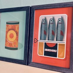 🍍🖼️ 1960s Retro MCM Illustration Prints FRAMED