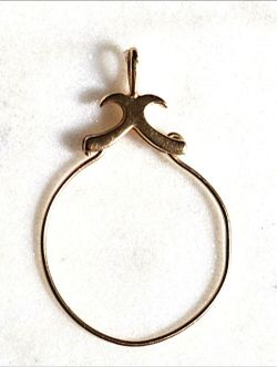 10k Gold Vintage Pendant Charm Holder For Necklace