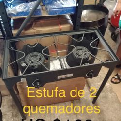 Estufa Portátil De 2 Quemadores De Gas De Alta Presión 