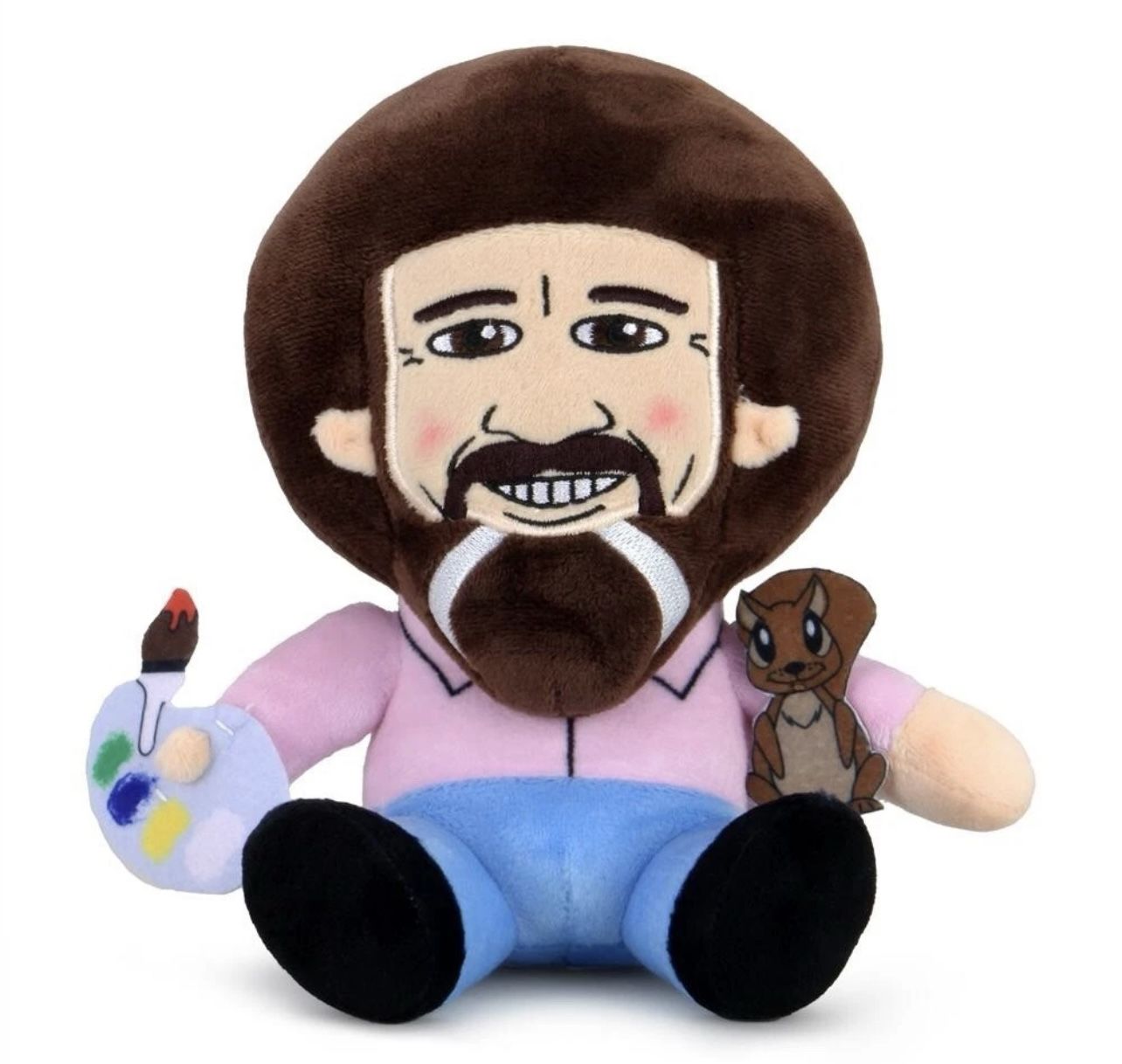 Kidrobot Bob Ross Pink Shirt With Peapod 8" Phunny Plush New