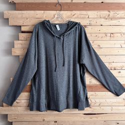 Marika Gray Pullover Long Sleeve Athletic Hoodie Activewear Sweatshirt size 1X