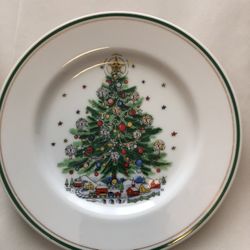 Porcelain Christmas Tree Plate 8.25”