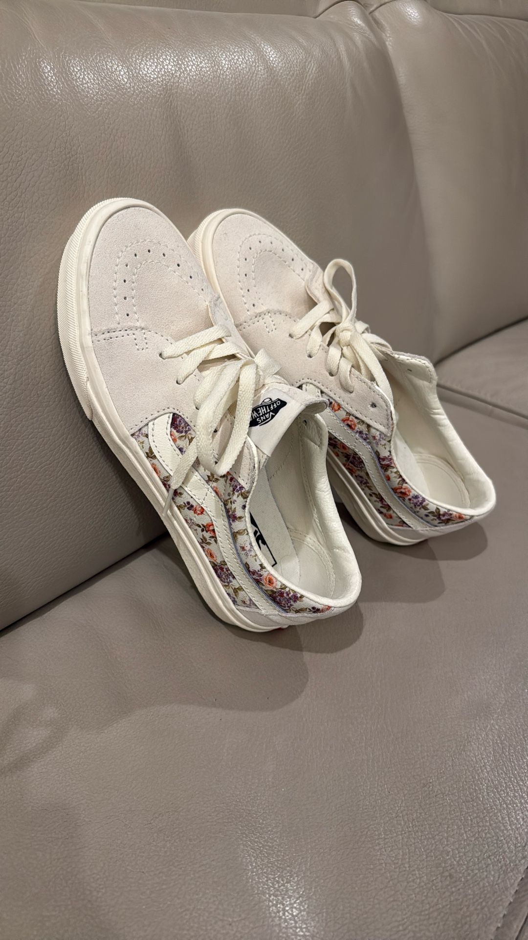 New Leather Vans , Flower Pattern Shoes