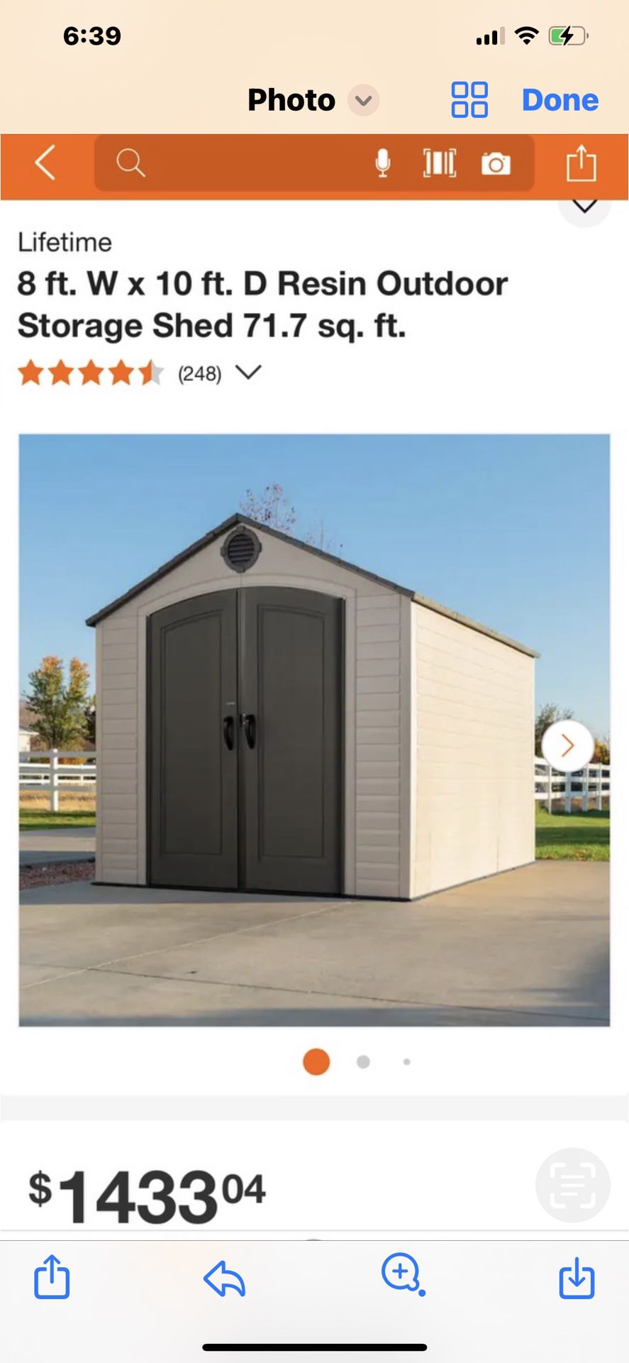Storage Shed Lifetime  8x10ft New Desambled In Box
