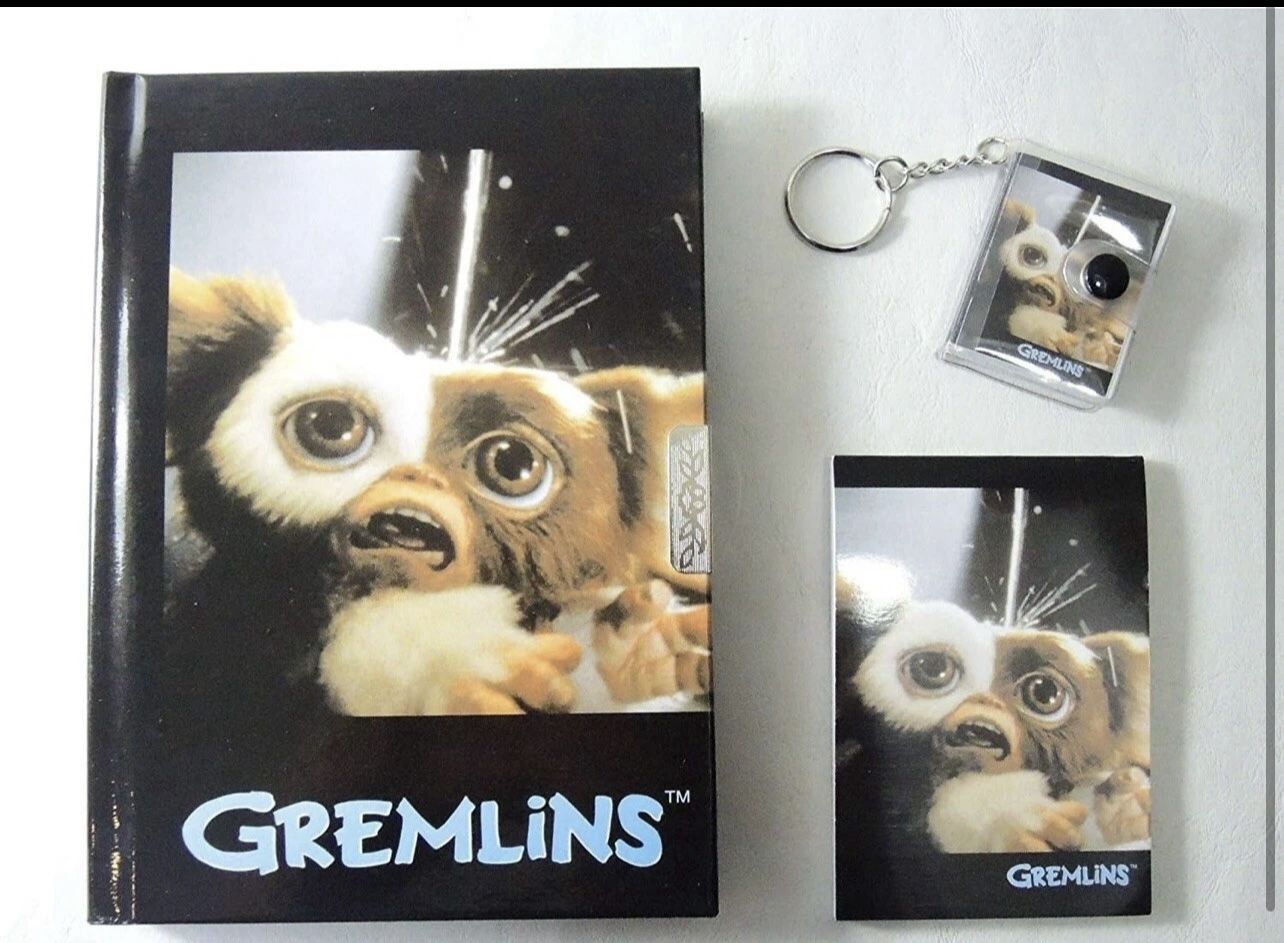 The Gremlins diary set includes a hard bound diary with Lock And Keys