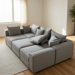 2020 Arhaus Coburn Modular Sectional Sofa – Fair Condition, Grey, 5-Seater - Meriden, CT
