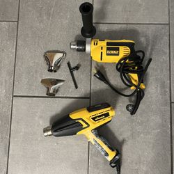 Dewalt Hummer Drill and Heat-gun (Like New)