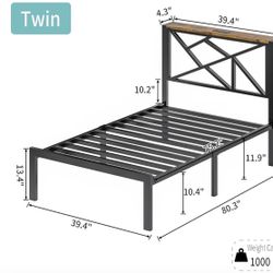 Twin Bed Frame W Plugs N Lights 