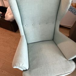 Light Green Lounge Chair And Ottoman 