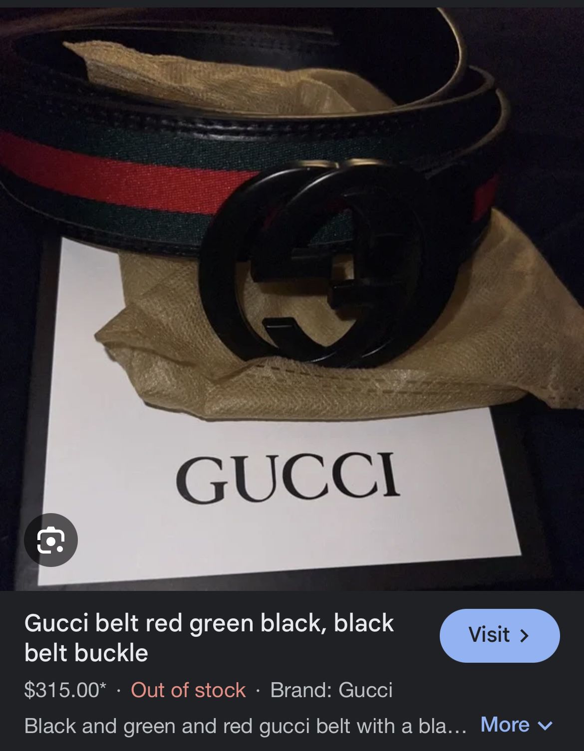 Gucci Belt red green black, black belt buckle