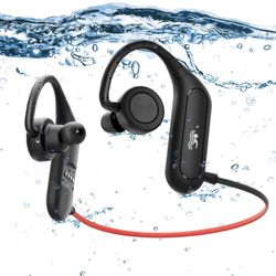 Waterproof Earbuds for Swimming, Swimming Headphones with mp3 Playback, IPX8 Waterproof, 16Hrs Battery, in-Ear Stereo Bass Wireless Sports Headphones 