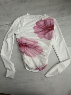 Shein White floral long sleeve top