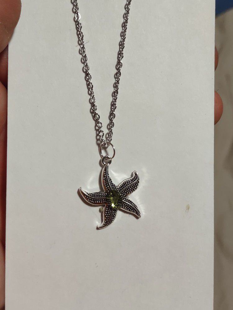 starfish peridot necklace 