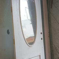 Oval Leaded Glass Front Door Entryway