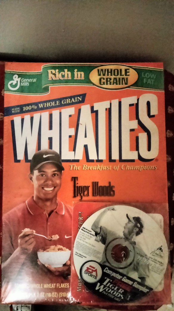 Tiger Woods EA Sport Wheatie Box Sealed With Game In Plastic 