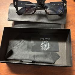 Black/ Silver Chrome Heart Glasses 