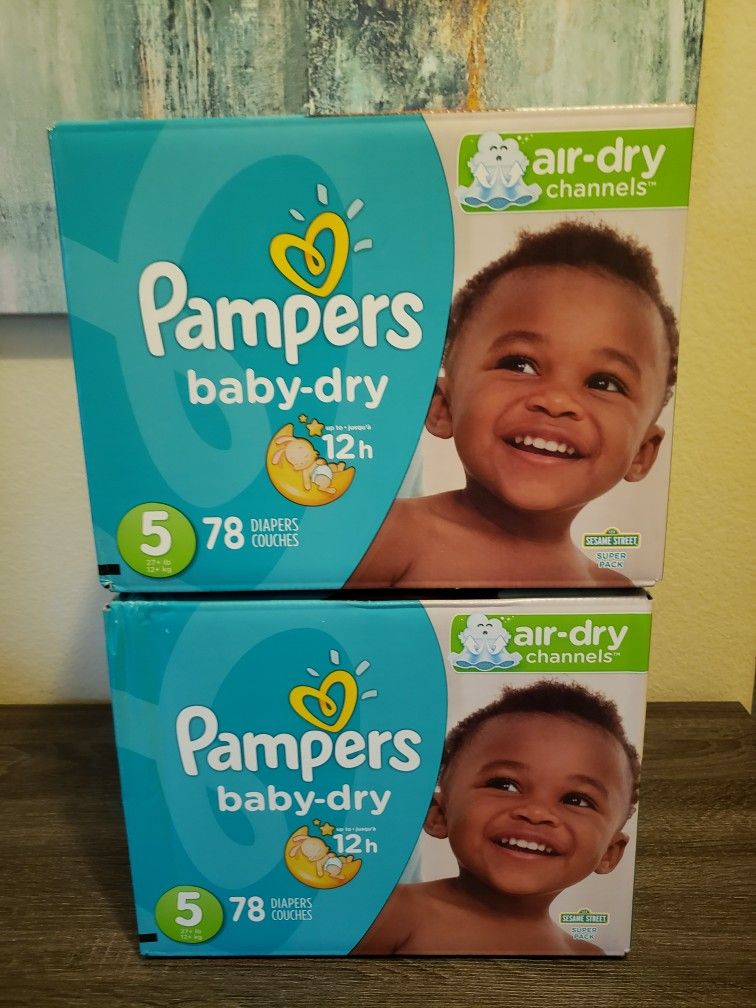 2 Boxes Of Pampers Diapers Size 5