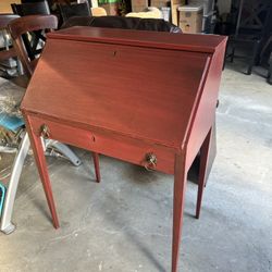 Red Folding Desk With Drawer 