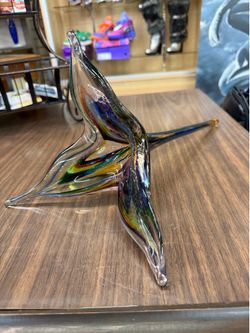 David Goldhagen Handblown Colored Flower Sculpture 15in