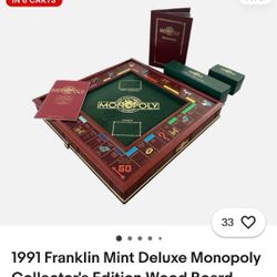 Nineteen ninety one franklin, mint monopoly board collection edition