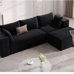 DWVO 108" Modular Sectional Couch with L-Shape Chaise, Modern Cloud Sectional Sofa with Deep Seat, Upholstered Couches for Living Room Bedroom, No Ass