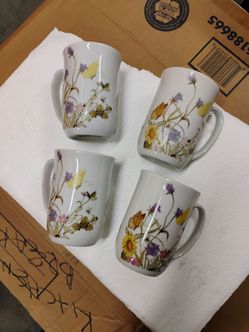 enesco 4 inch tall coffee mugs nature's garden society