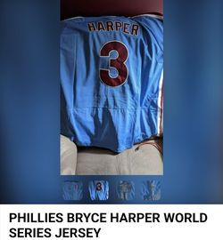 PHILLIES BRYCE HARPER AND REALMUTO WS BLUE JERSEYS