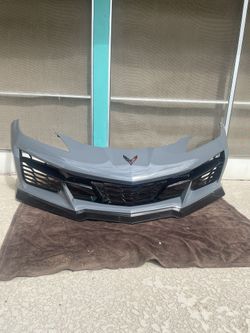 CLEAN C8 CORVETTE Z06 ZR1 Front Bumper Cover OEM GRAY GM 2020-2027 Complete