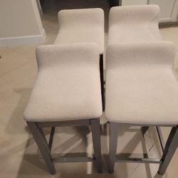 4 Sherlock Upholstered Counter Stools mint condition pet SMOKE kid free home 1 year old, wife changed her mind Paid $249 Each