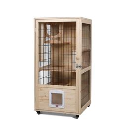 Wooden Cat House with Scratching Post PF0506