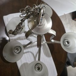 Glass chandelier w/glass frosted glasses