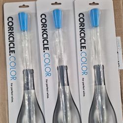 Corkcicle Color Wine Chiller - Blue lot of 3 new