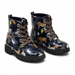 H&M Girls Woodland Animal Print Combat Boots – Kids US 9 / EU 26