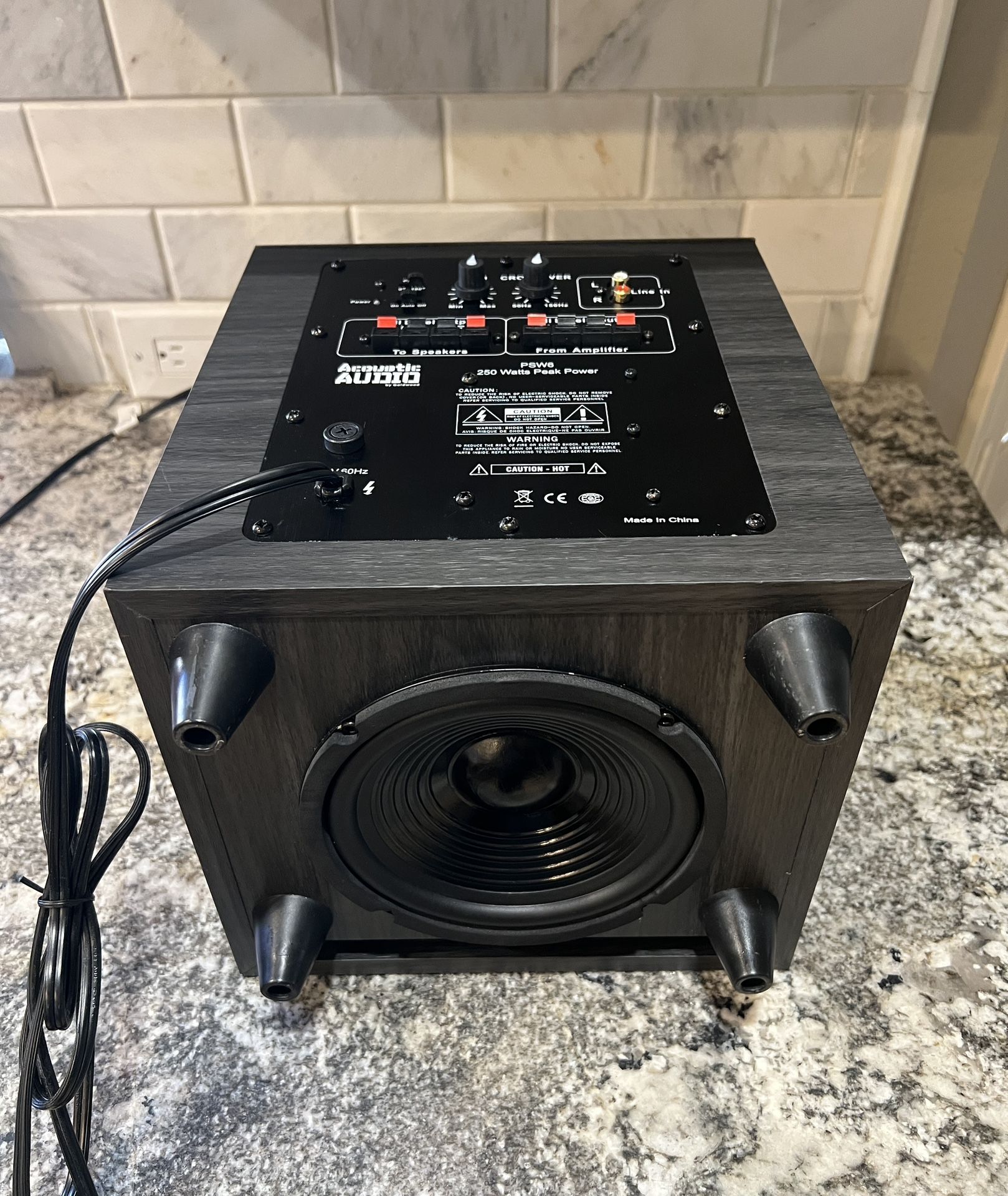 Acoustic Audio PSW6 Downfiring Powered Subwoofer