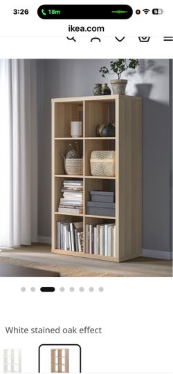 IKEA KALLAX Shelving Unit White Stained Oak Effect