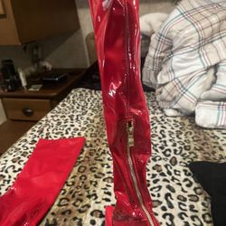 Red High Heel Boots 