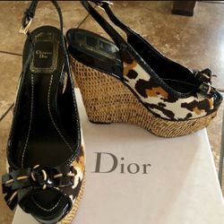 CHRISTIAN DIOR WEDGES PLATFORM SANDALS HEELS SHOES