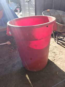 Large red plastic utility tub