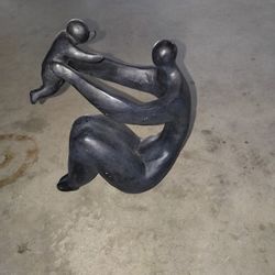 Mother Holding Child Wood Sculpture 