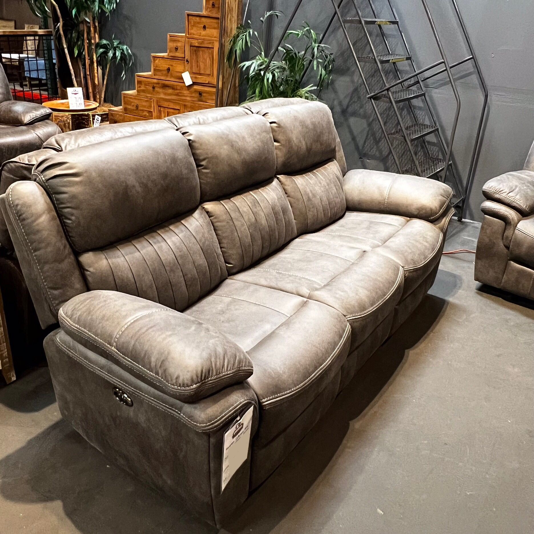 Grey High Performance Fabric Power/Manual Sofa - Hampton