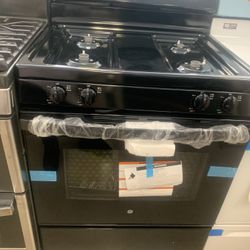 New Scratch And Dent GE Gas Stove In Black 6 Months Warranty 