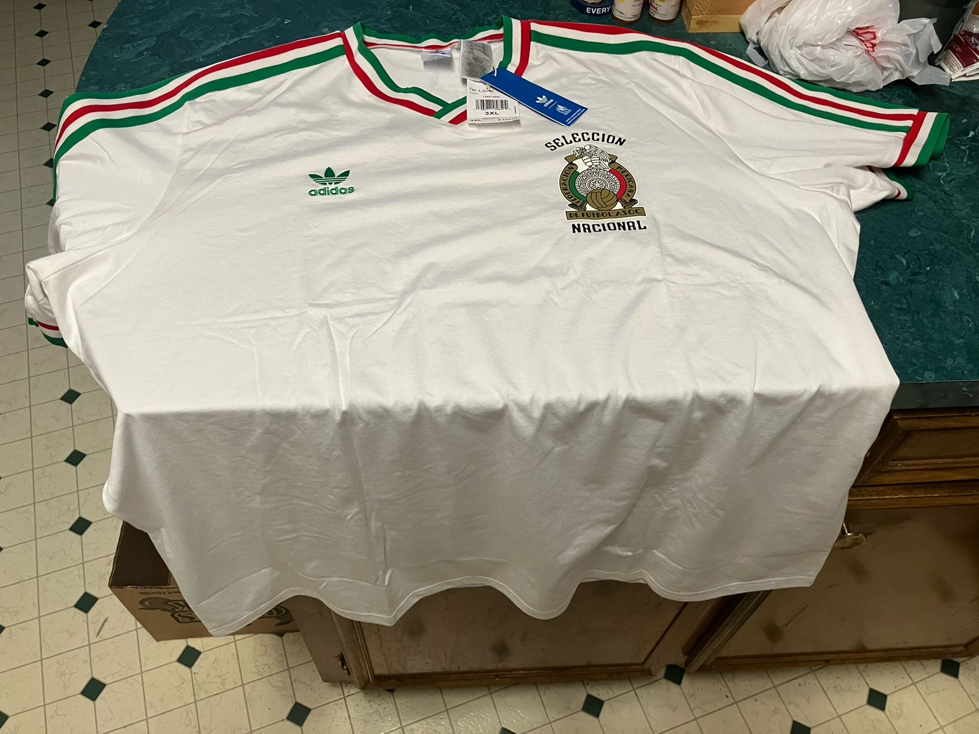 Adidas Men's Retro Away 1985 Mexico Jersey XXXl NWT White Green Soccer Futbol