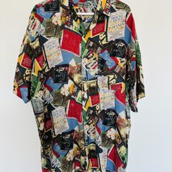 NWOT Vintage Robert Stock Button Up Western Shirt silk skirt  men size XL